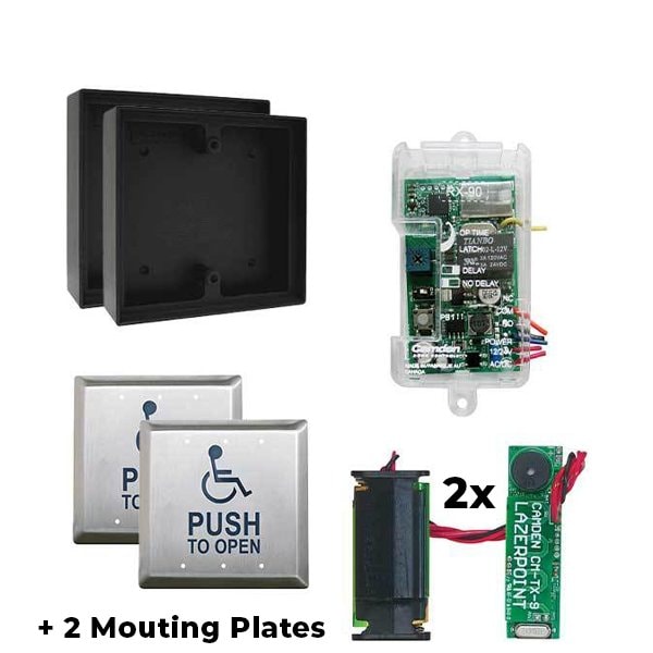 CM-RFL454-S/RX-90 Wireless switch kit, CM-45/4 wheelchair & push to open, (2) CM-45/4 mount